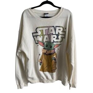 Star Wars Women's Fleece Ivory Graphic Logo Multicolor Sweater  Size XXL 19